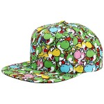 Nintendo - Super Mario: Yoshi Youth AOP Flat Bill Snapback