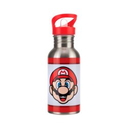 Nintendo - Super Mario Metal Water Bottle with Straw
