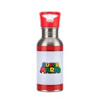 Nintendo - Super Mario Metal Water Bottle with Straw